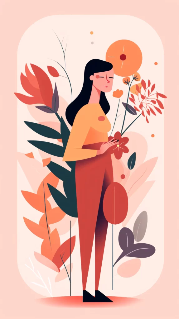 Florist Orange Green Abstract Modern
