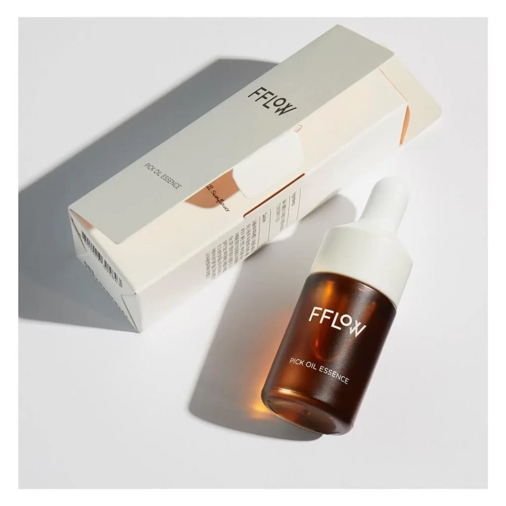 FLOW Pick Oil Essence Amber Glass Clean Minimalist Design