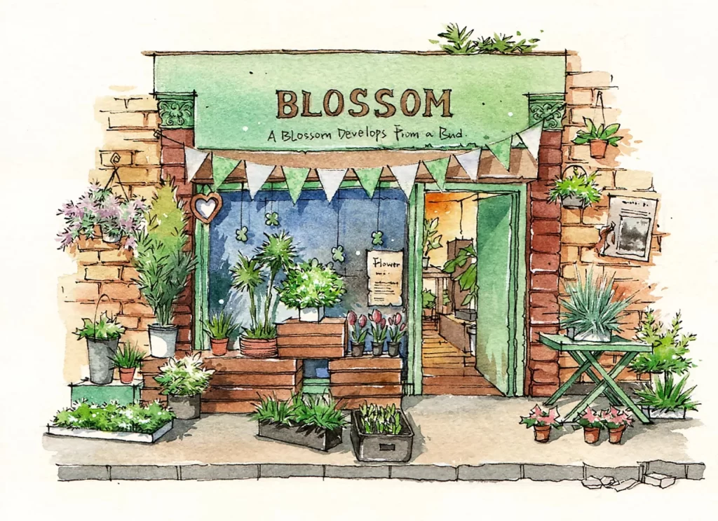Flower Shop Greenery Plants Storefront Decor Mateusz Urbanowicz
