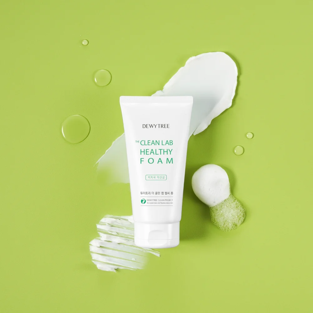 Foam Cleanser White Green Minimalist Design