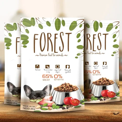 Forest Pet Food Dog Meat Grains Natural Green Brown