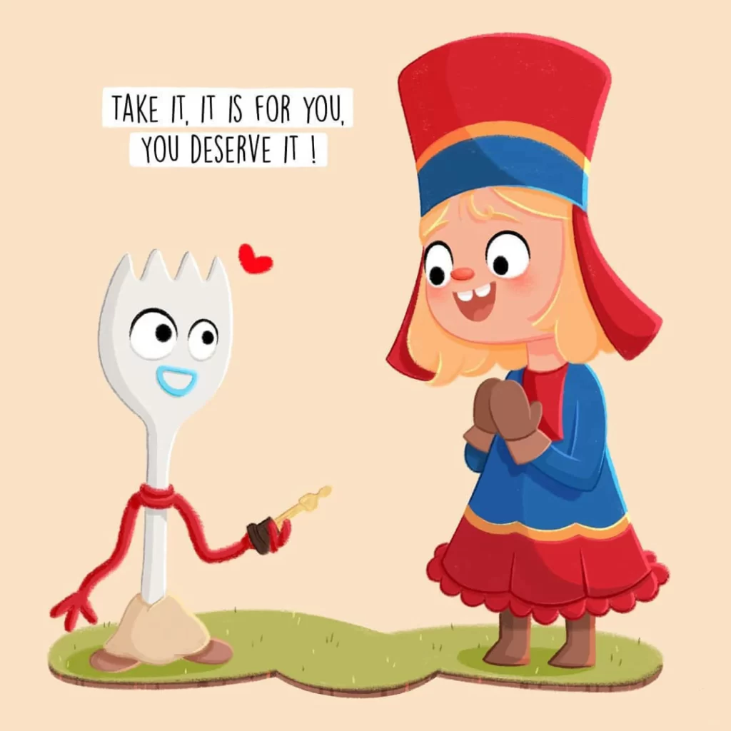 Fork Character Gift Appreciation Heartfelt Gesture Eleonore Pelluau