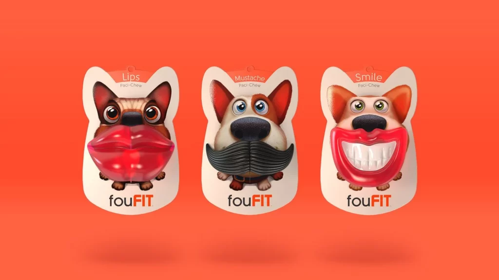 fouFIT Dog Food Lips Mustache Smile Packaging