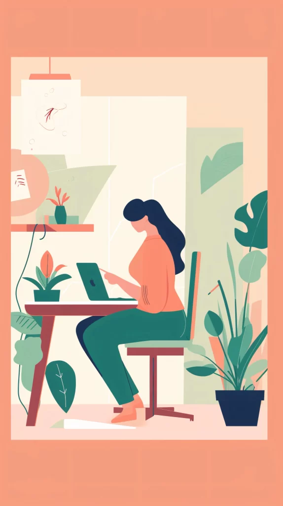 Freelancer Green Orange Digital Illustration Modern