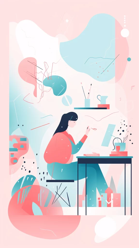 Freelancer Pink Blue Abstract Digital Modern