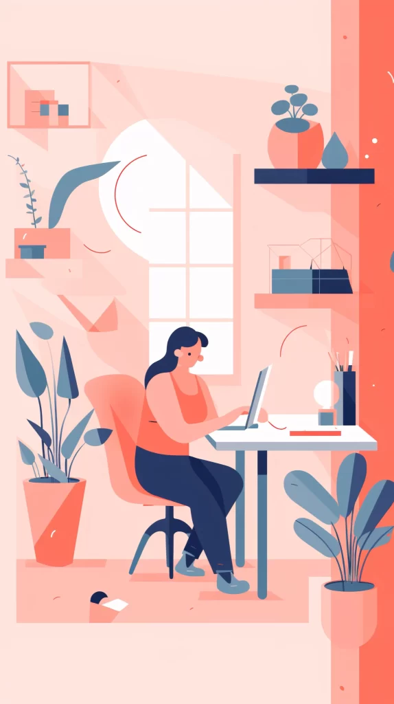 Freelancer Pink Blue Digital Workspace Modern