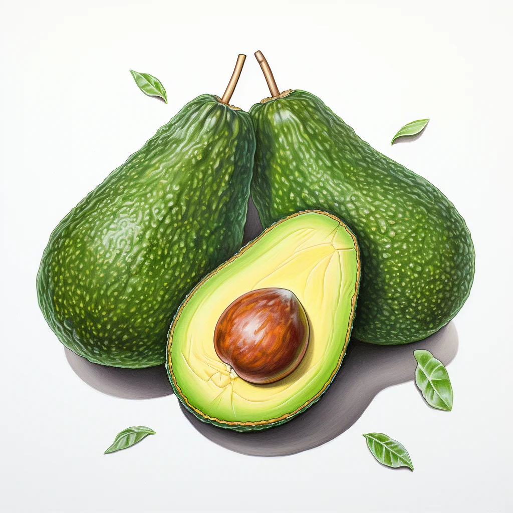Fresh Green Avocado with Brown Pit