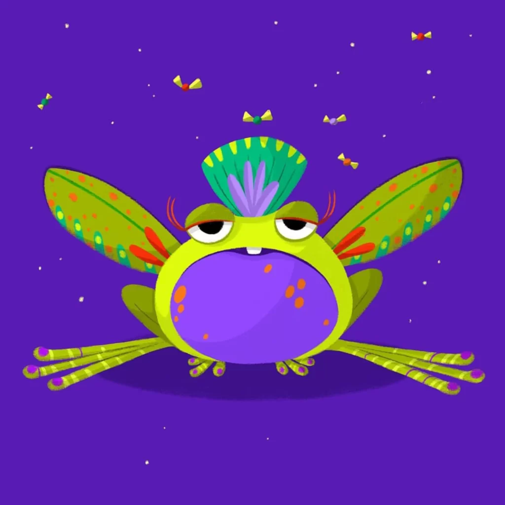 Frog Fantasy Colorful Decorative Eyes Eleonore Pelluau