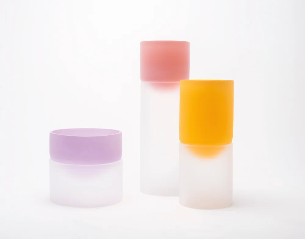 Frosted Glass Containers Pastel Colors Modern Design