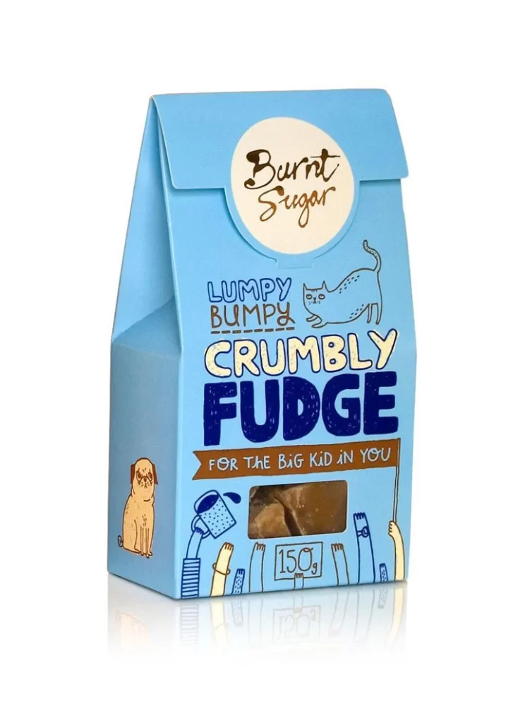 Fudge Packaging Blue Illustration Whimsical Design