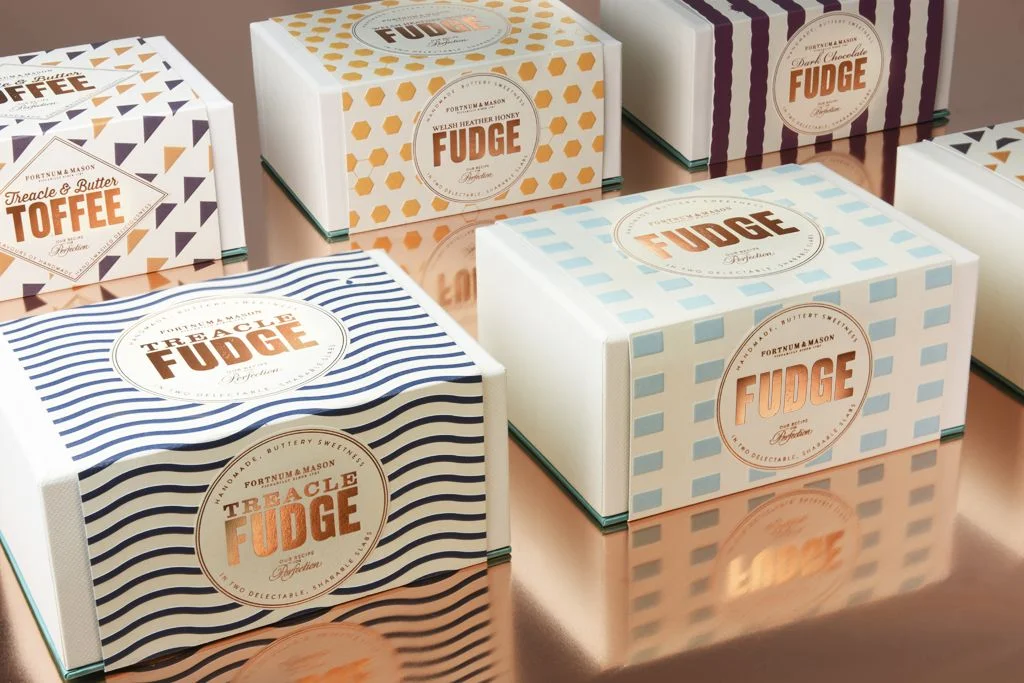Fudge Packaging Pastel Colorful Patterns Modern Typography