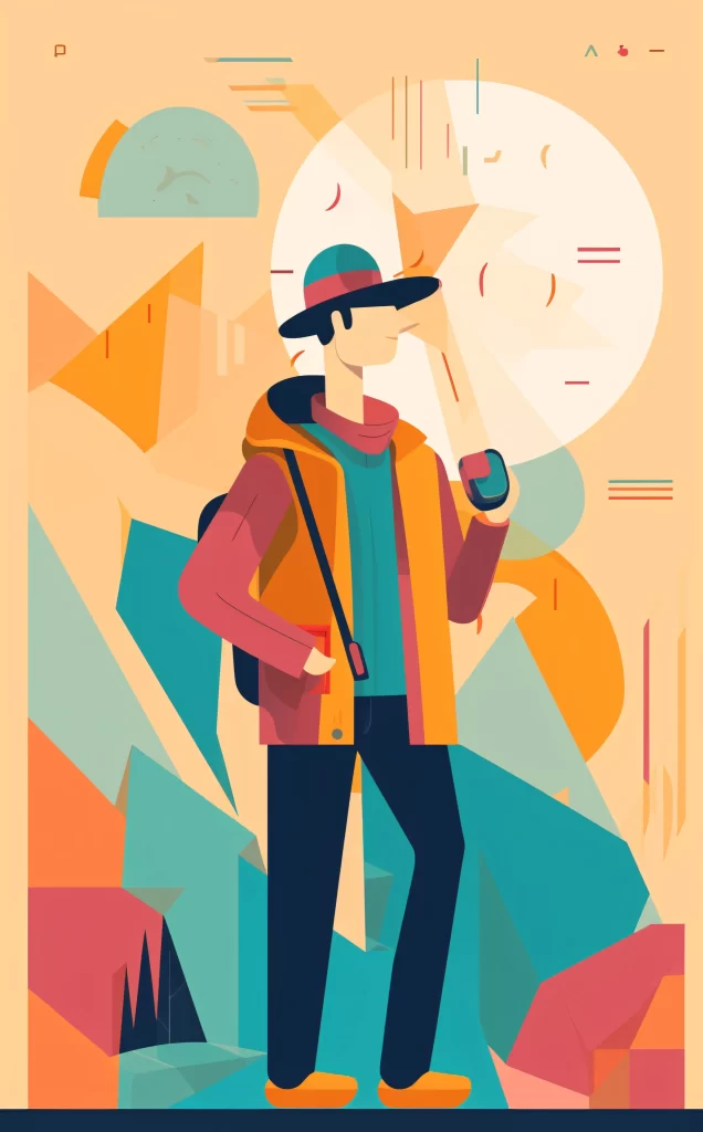 Geologist Orange Blue Geometric Modern