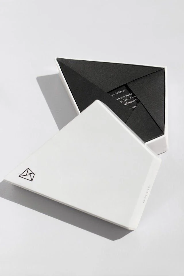 Geometric Box White Black Minimalist Packaging Design