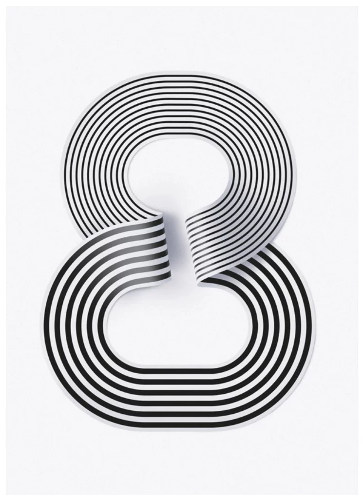 Geometric Design Black and White Optical Illusion Stripes Symmetry