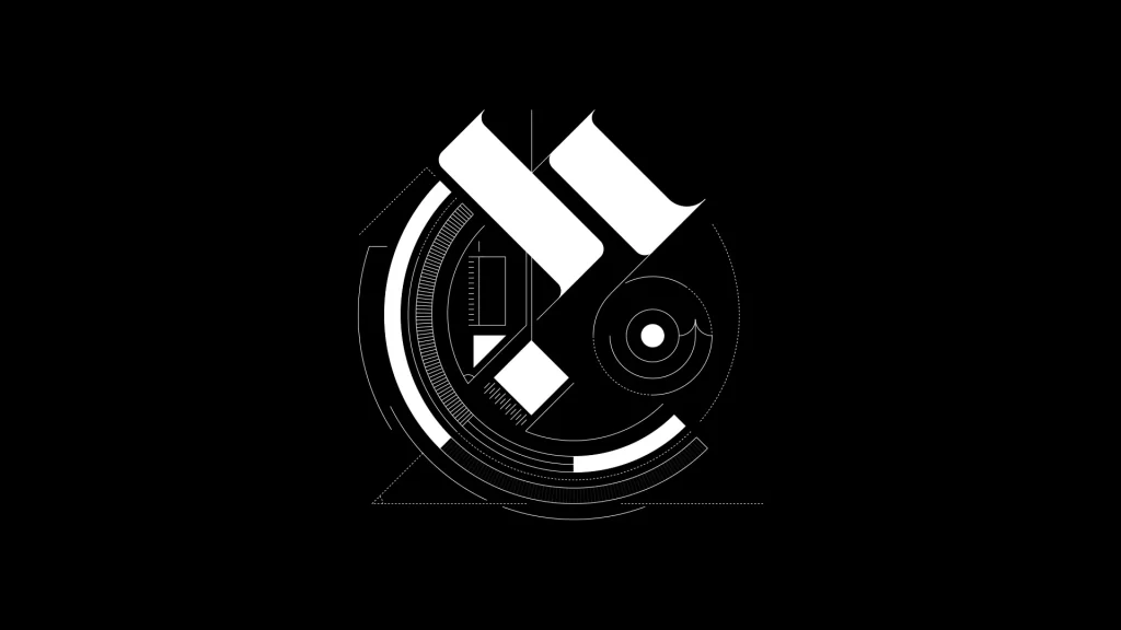 Geometric Futuristic Monochromatic Minimalist Sharp Lines High Contrast Typography Design