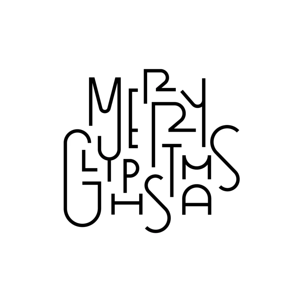 Geometric Minimalist Black Outline Modern Typography Design