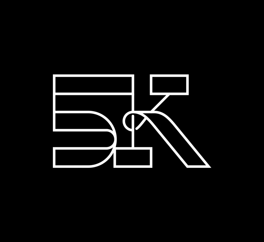 Geometric Minimalist Monochromatic White Outline Modern Typography Design