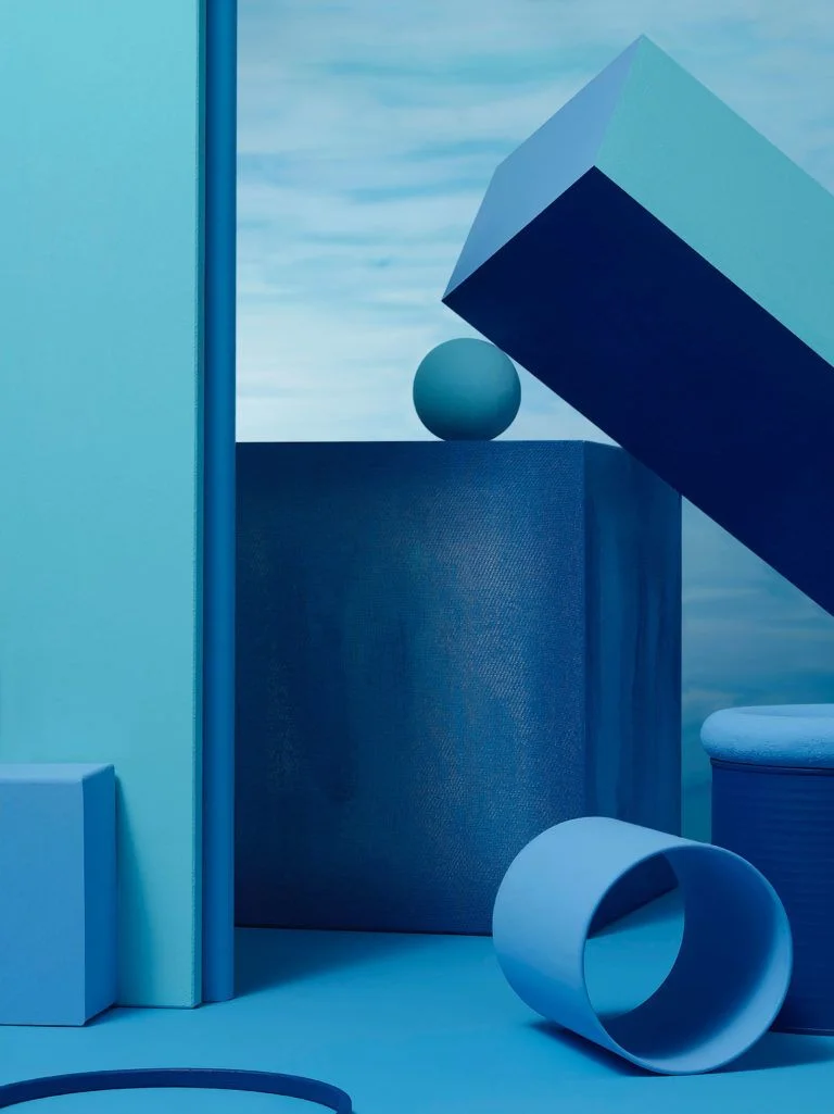 Geometric Shapes Blue Minimalist Abstract Design