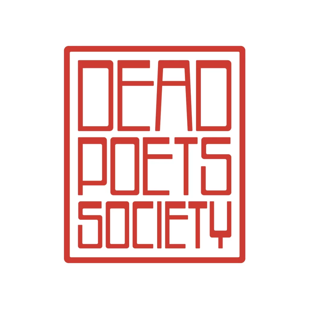 Geometric Stacked Red Outline Typography Design