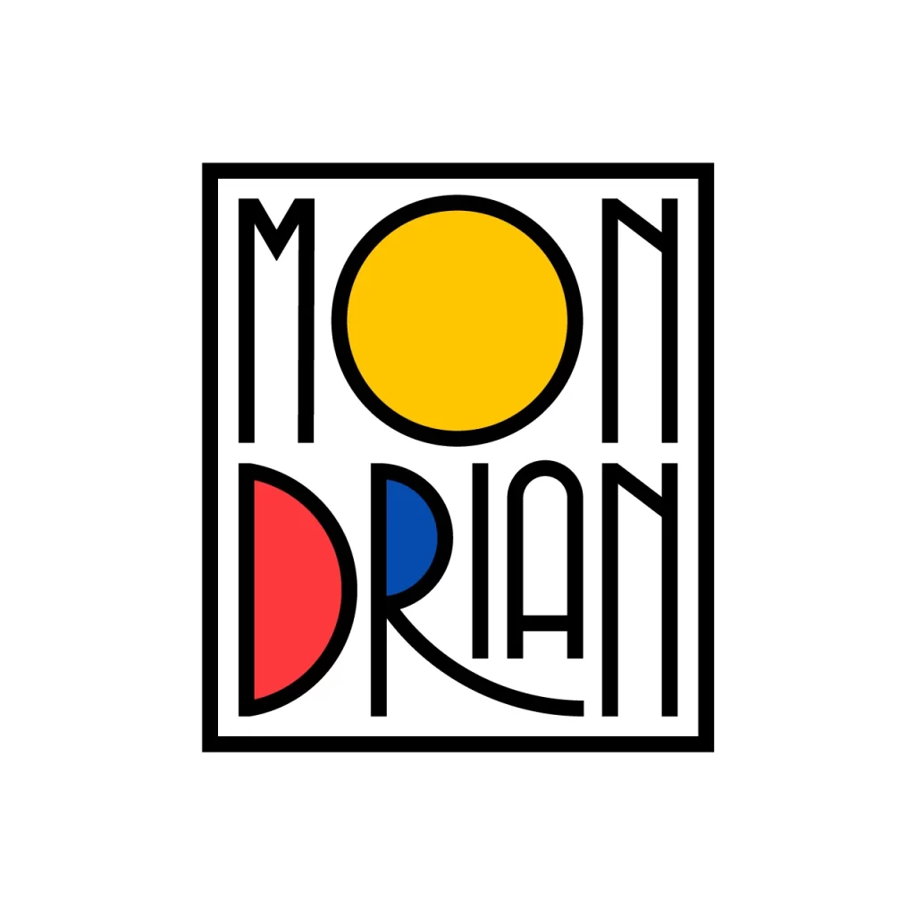 Geometric Stylized Primary Colors Bold Outline Typography Design