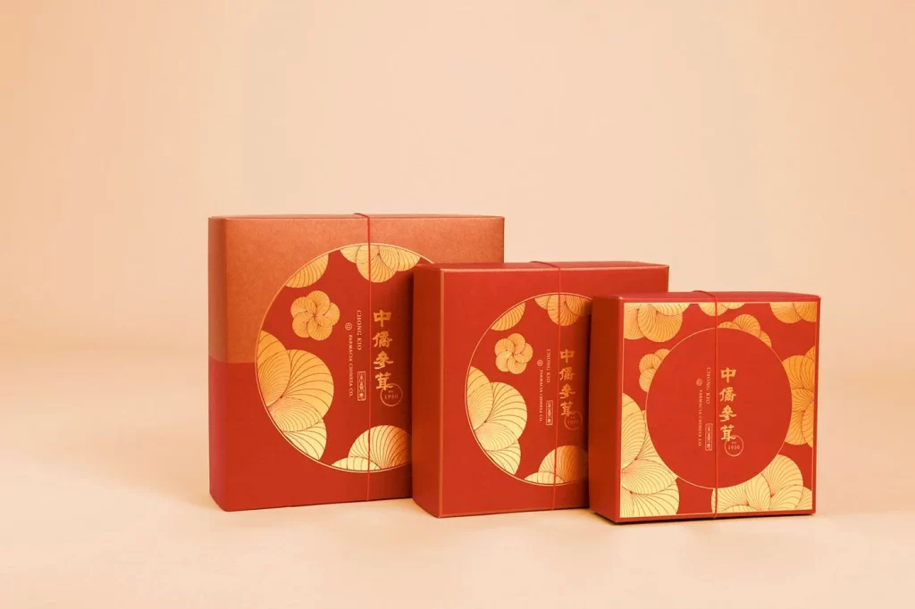 Gift Box Red Gold Traditional Chinese Packaging Design