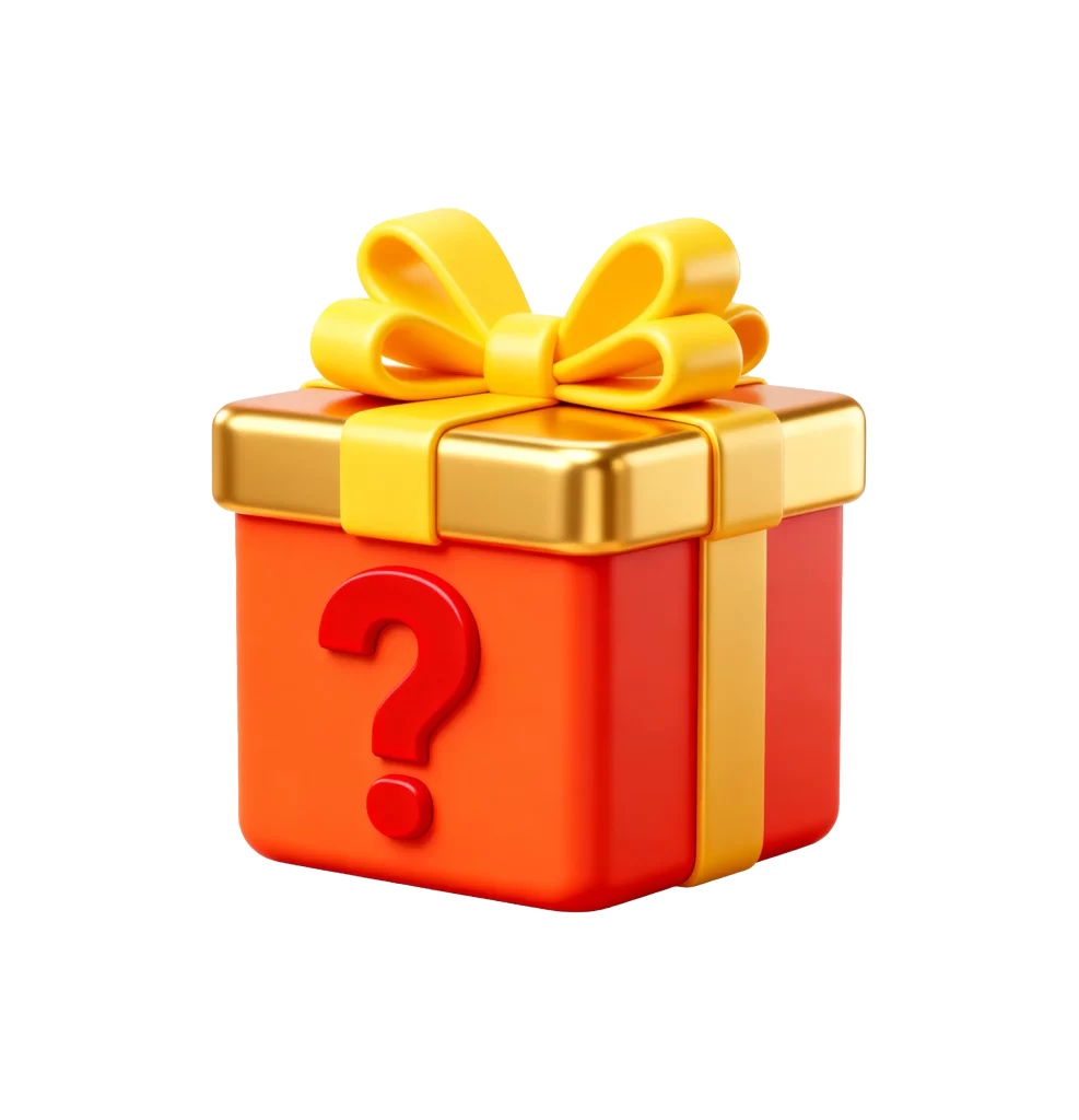 Gift Box Ribbon Question Mark Red Yellow