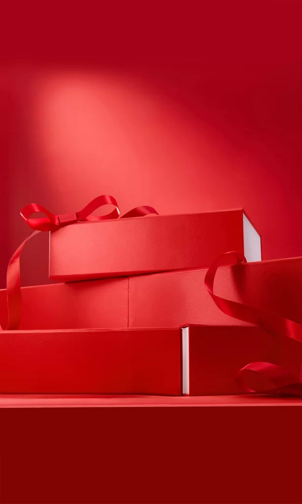 Gift Boxes Red Ribbons Present
