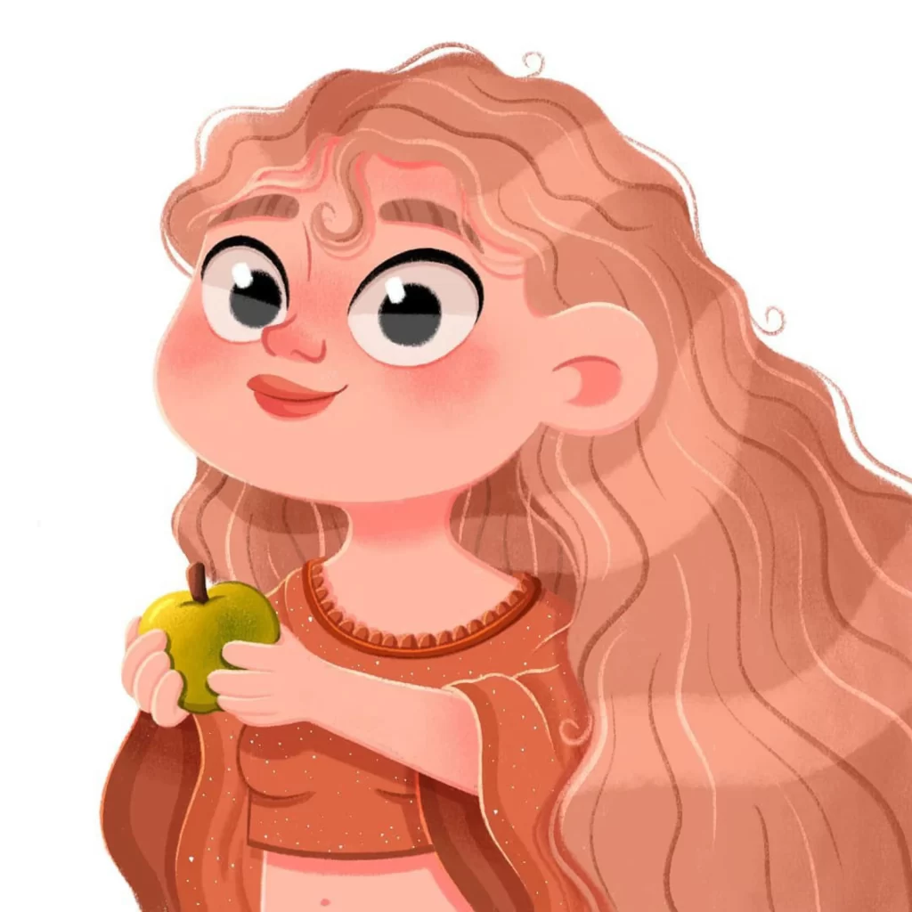 Girl Apple Curly Hair Dress Eleonore Pelluau