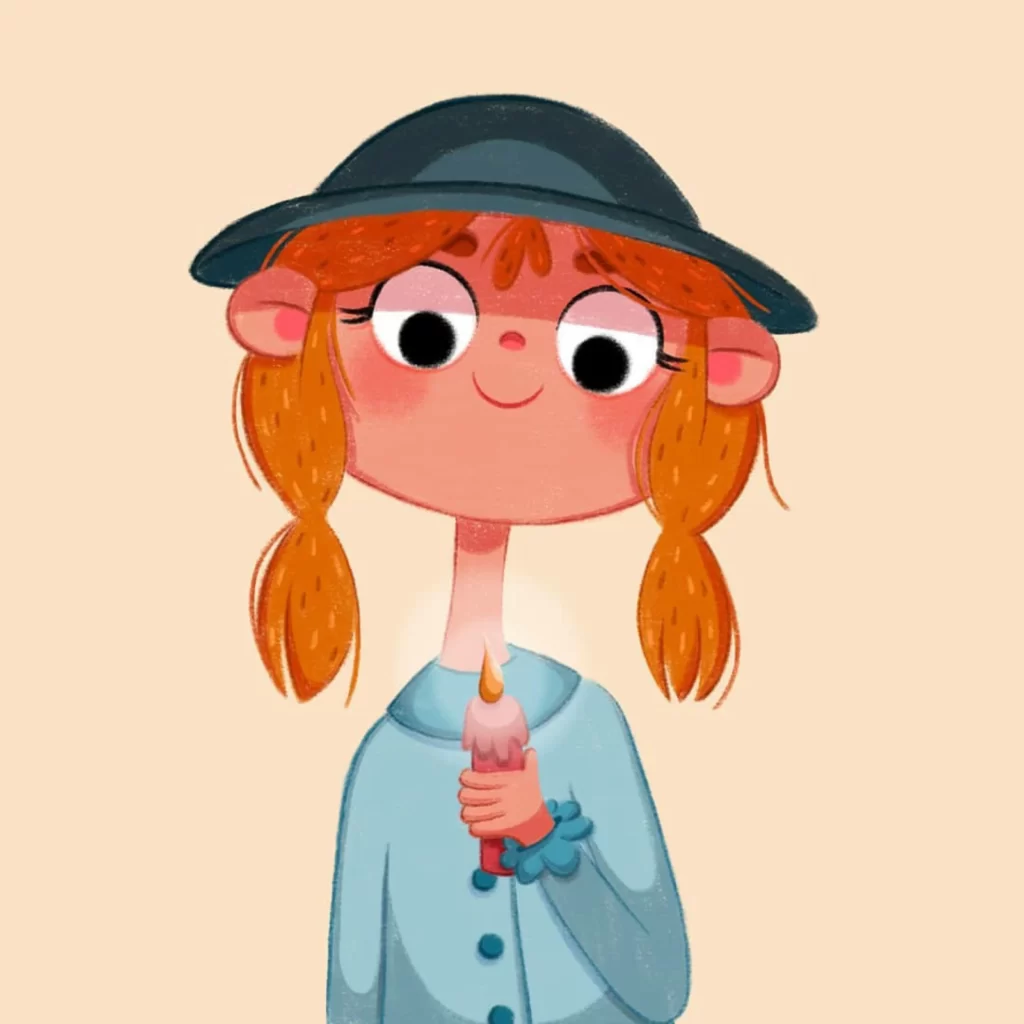 Girl Candle Hat Braids Eleonore Pelluau