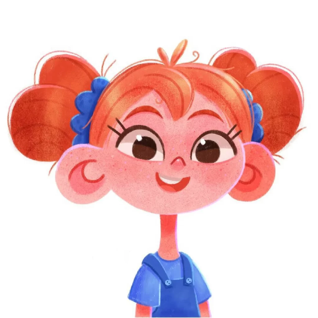 Girl Character Illustration Big Eyes Red Hair Eleonore Pelluau
