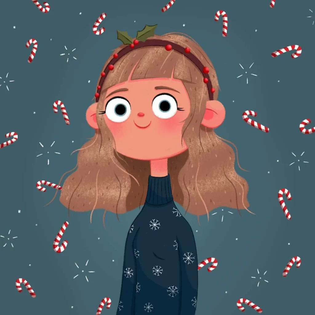Girl Christmas Candy Cane Snowflake Headband Eleonore Pelluau