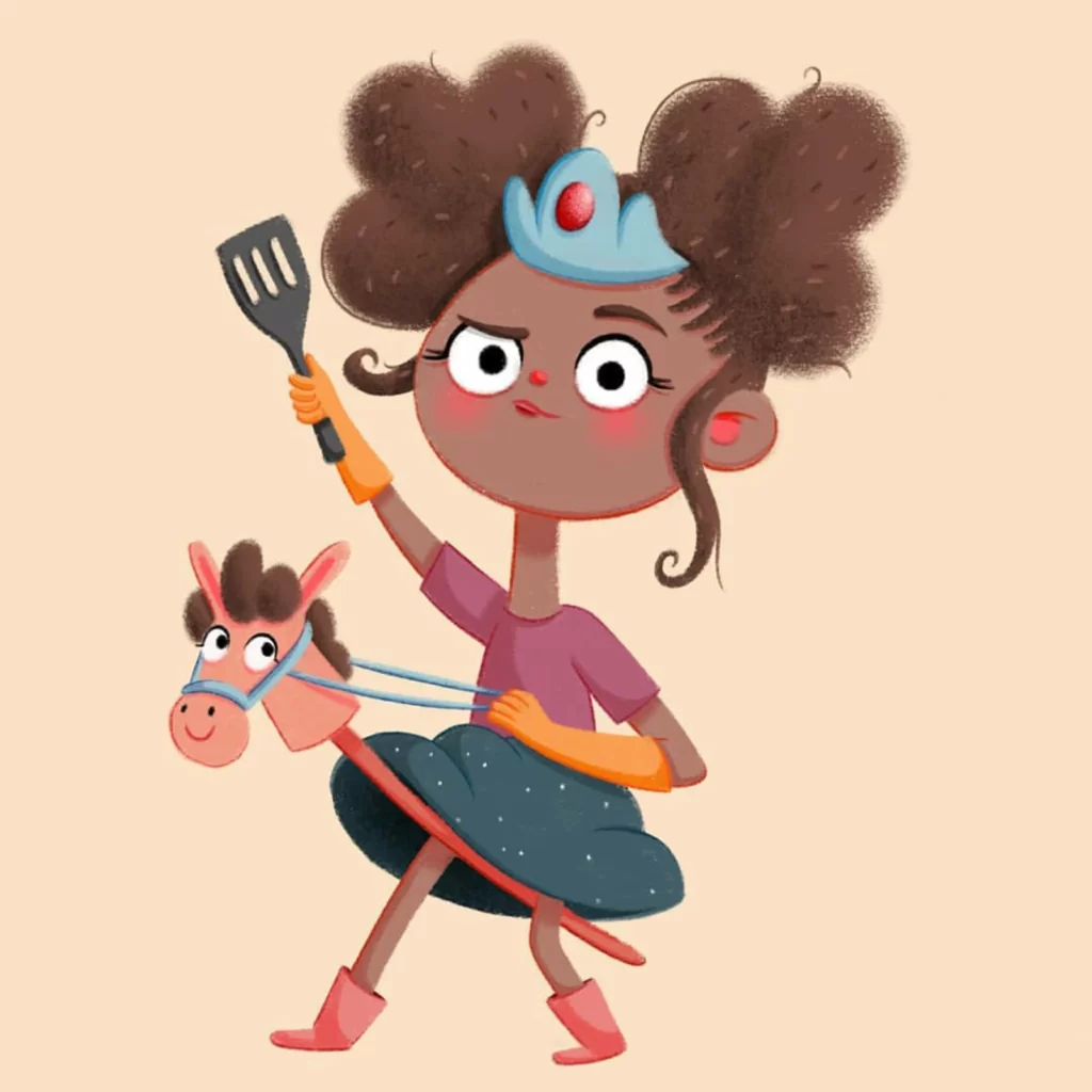 Girl Crown Cooking Utensil Horse Eleonore Pelluau