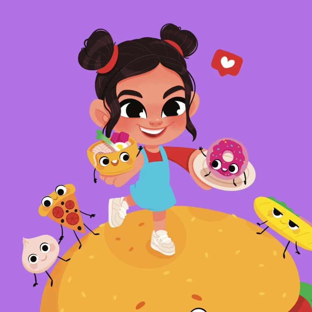 Girl Food Characters Playfulness Eleonore Pelluau