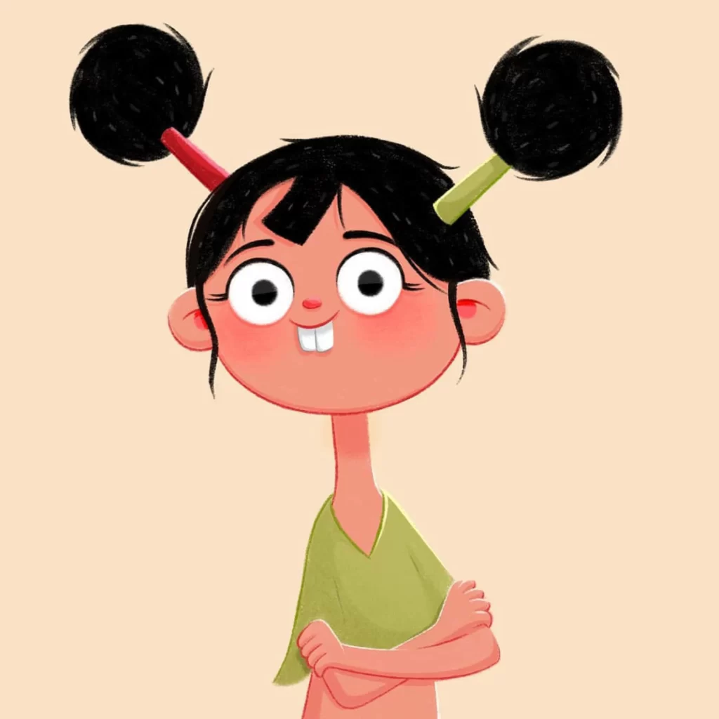 Girl Hair Buns Shirt Expression Eleonore Pelluau