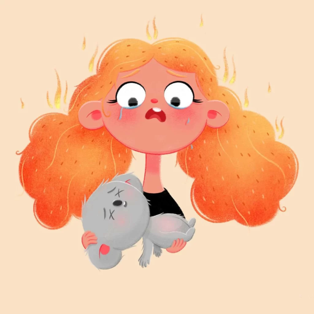 Girl Hair Fire Mouse Fear Eleonore Pelluau