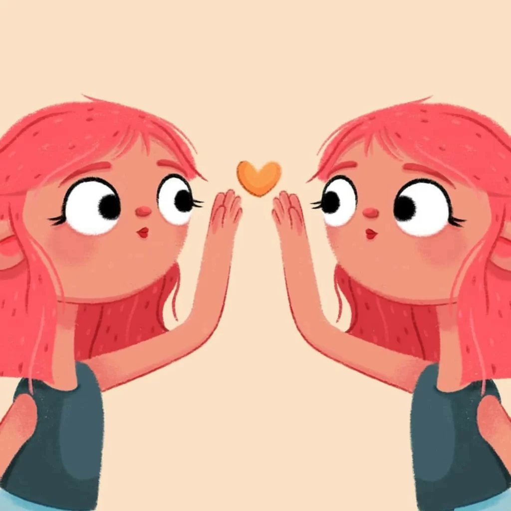 Girl Heart Hands Pink Hair Connection Eleonore Pelluau