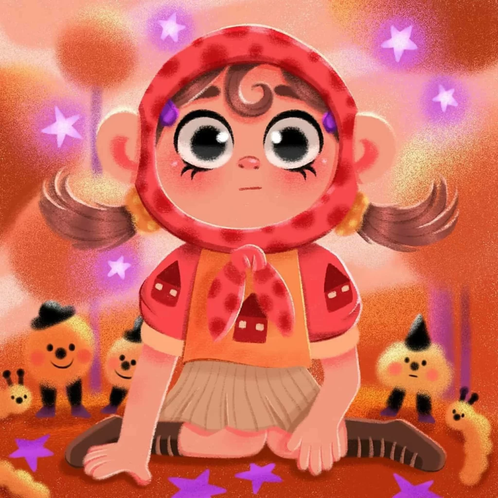 Girl Pumpkin Stars Autumn Fantasy Eleonore Pelluau