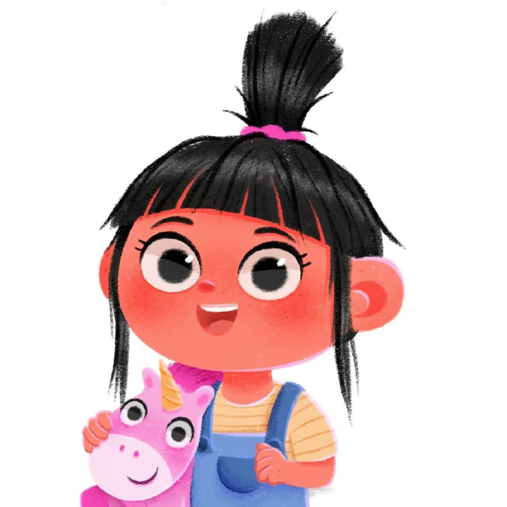 Girl Unicorn Toy Joyful Expression Eleonore Pelluau