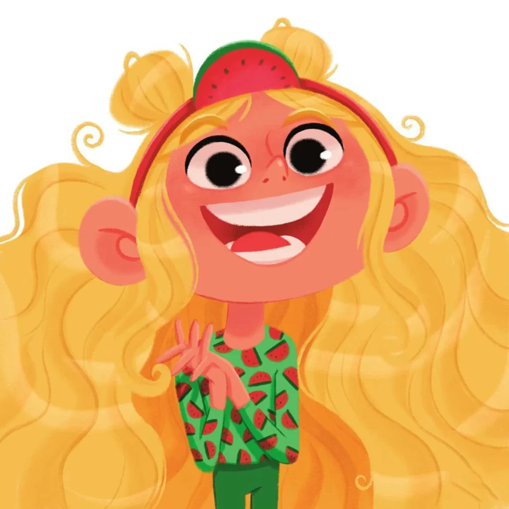 Girl Watermelon Hair Headband Smile Eleonore Pelluau