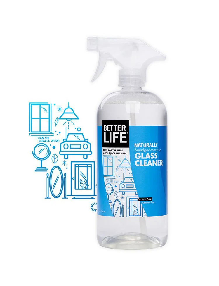 Glass Cleaner Blue Clear Eco-Friendly Modern Design