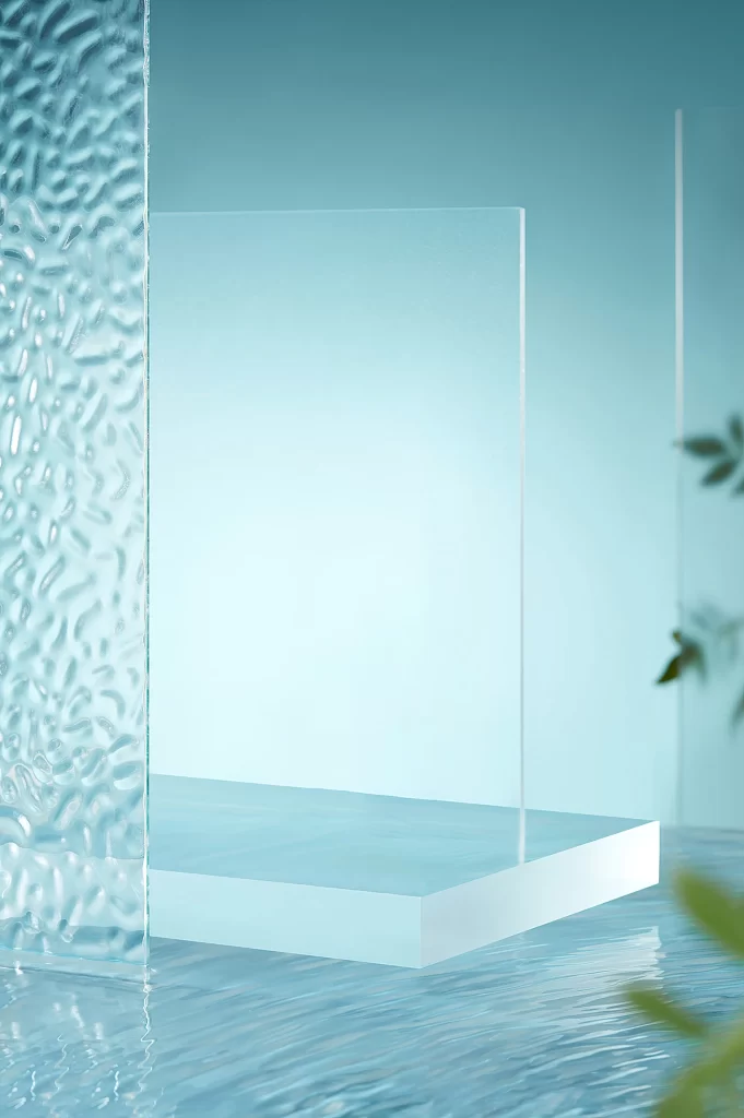 Glass Texture Reflection Light Blue