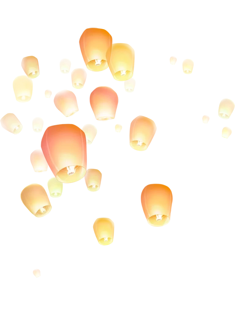 Glowing Sky Lanterns in Midnight Blue
