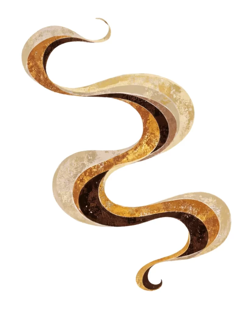 Gold Brown Curved Dunhuang Cloud Pattern