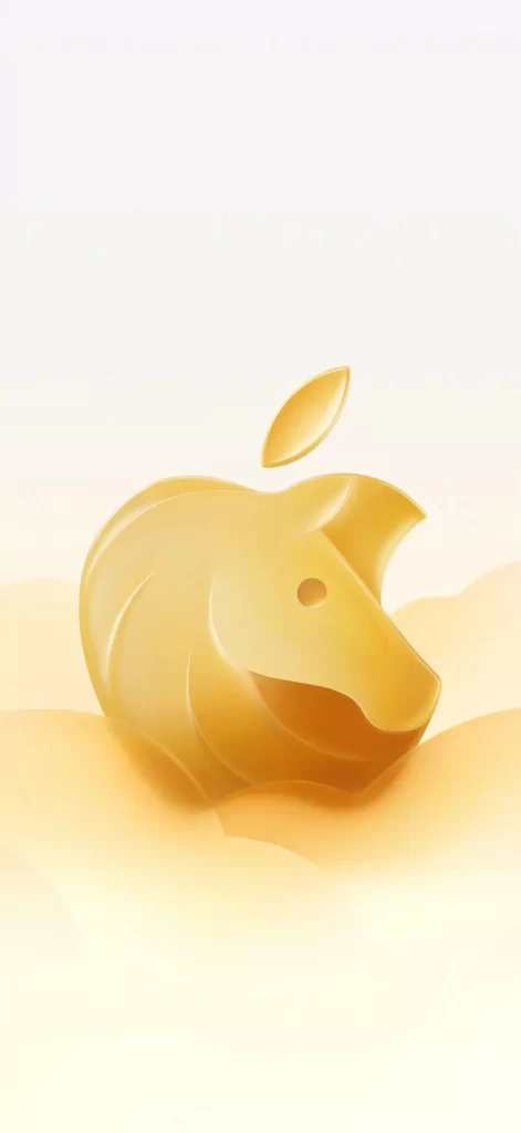 Golden Apple with Horse Head 3D Render