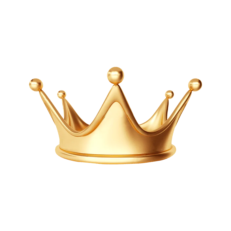 Golden Crown with Jewels and Decorative Elements