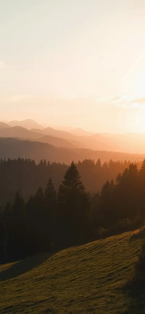 Golden Sunset Mountainous Landscape
