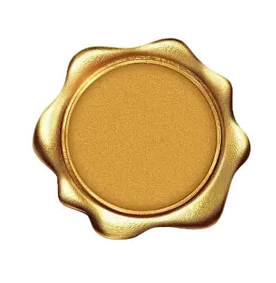 Golden Wax Seal with Textured Surface