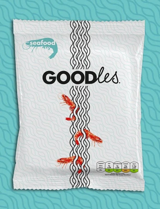 Goodles Ramen Seafood White Black Shrimp
