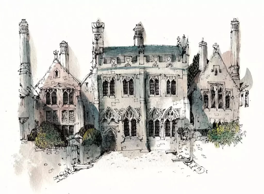 Gothic Architecture Castle Courtyard