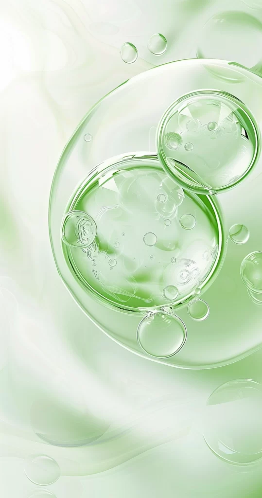 Green Bubbles Abstract Art